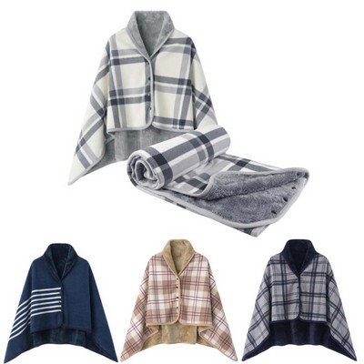 Wearable Blanket Fleece Wrap Shawl Poncho Blanket